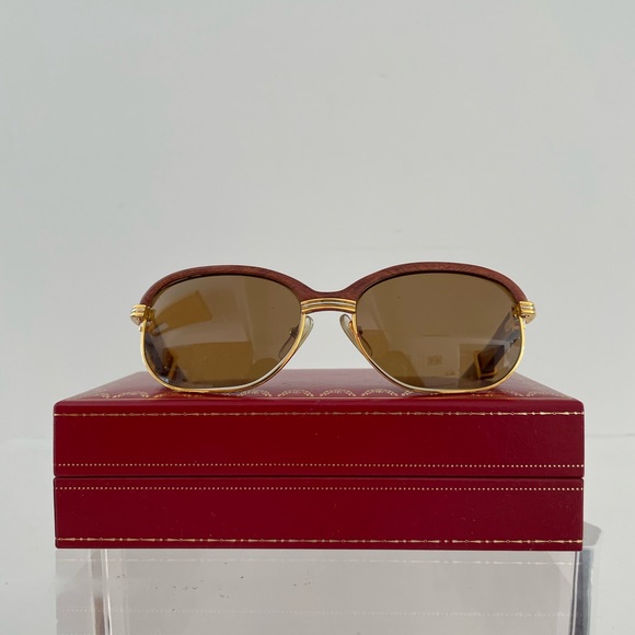 Mens Cartier Sunglasses - Wooded Frame - Picture 7 of 9